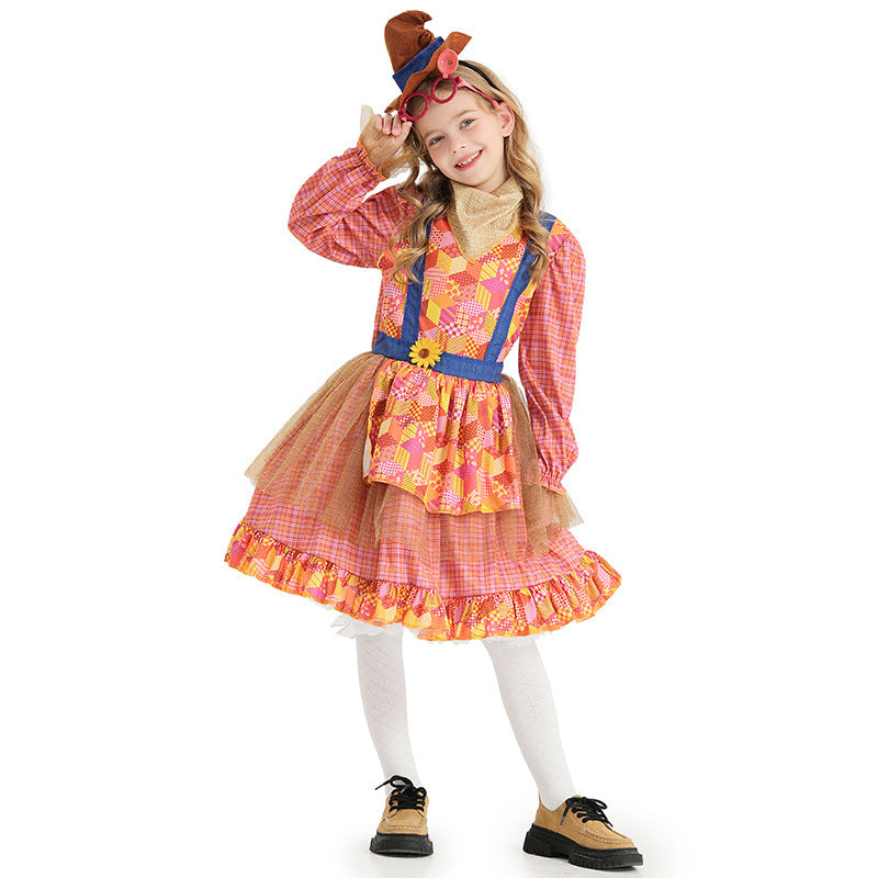 New Children's Halloween Scarecrow Dress