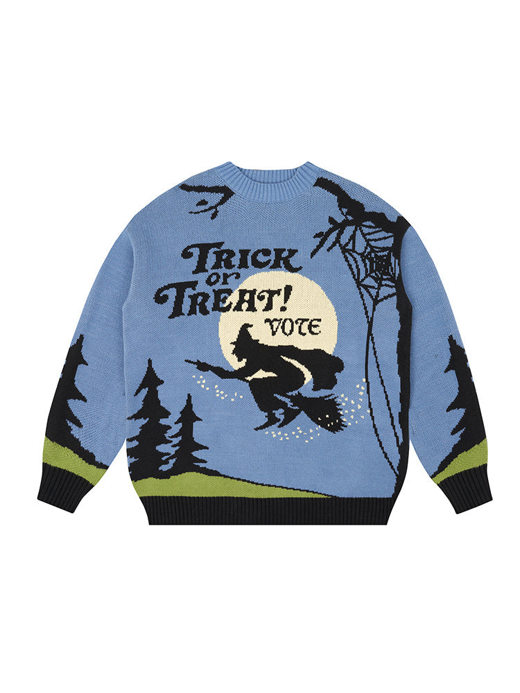 Pull col rond Halloween Street Printemps et automne en vrac pour hommes