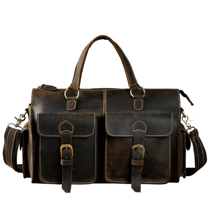 Crazy horse leather handbag