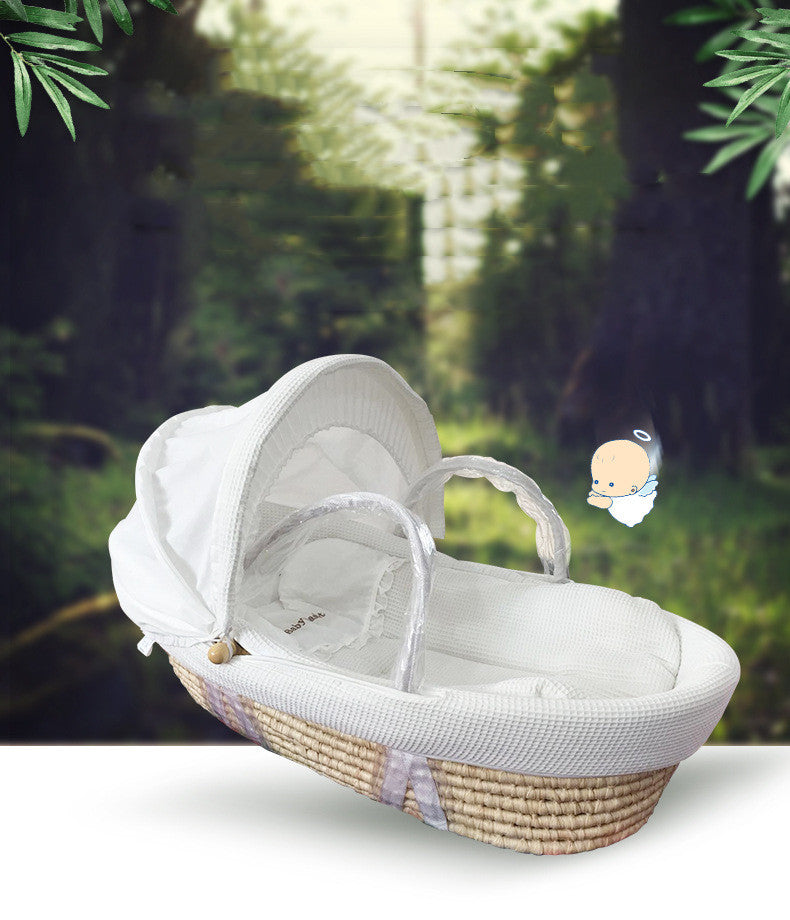 Basket Portable Straw Woven Portable