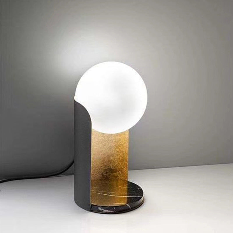 Lampe de table en marbre boule de verre chambre chevet