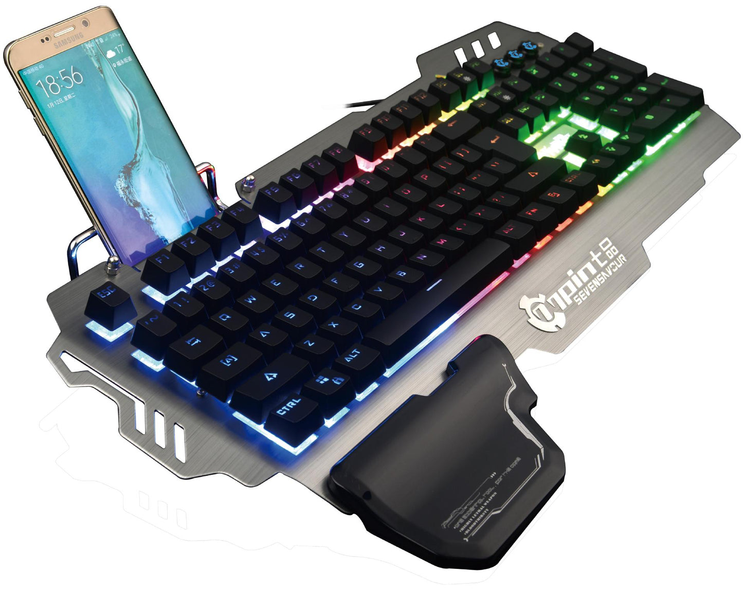 Super cool metal keyboard wire mixed light mechanical game keyboard