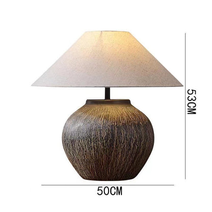 Ceramic Table Lamp Silent Style Large Modern New Chinese Retro Nostalgic Hotel Homestay Ornament