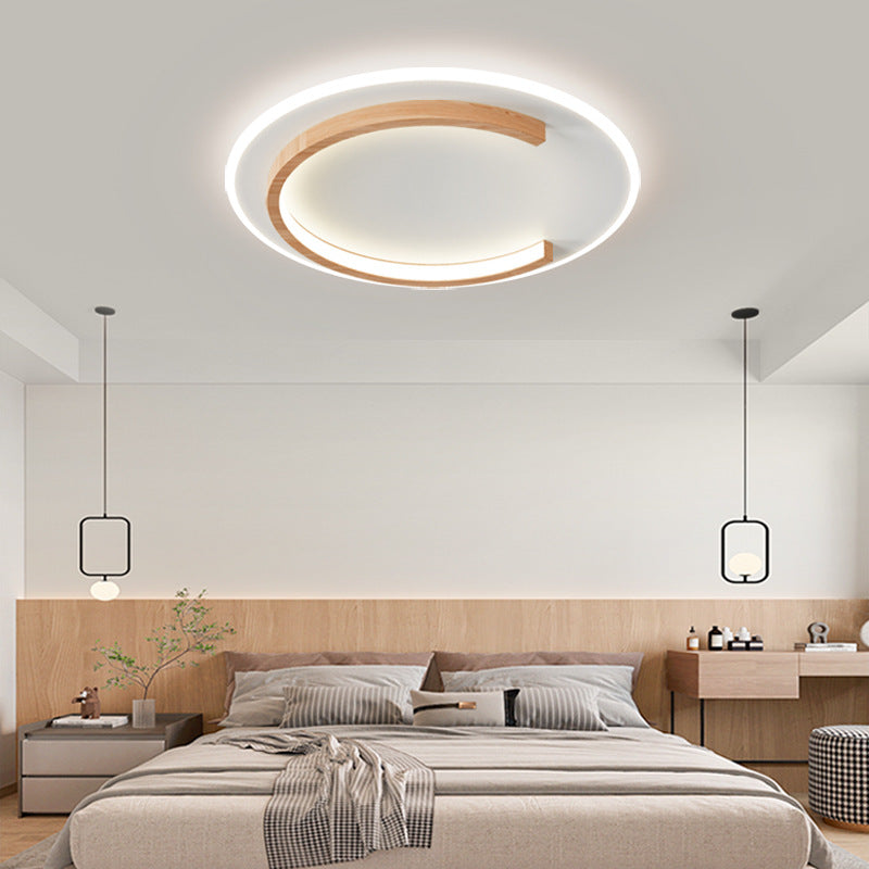 Plafond en rondins à LED rond pour chambre à coucher