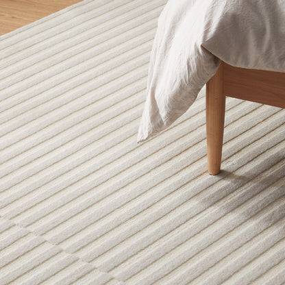 Tapis de sol de chevet de chambre à coucher de salon blanc crème français