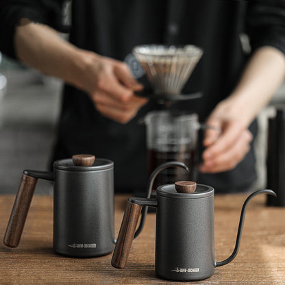 Bomber Hand Rushed Planet Cafetière faite à la main avec poignée en bois massif