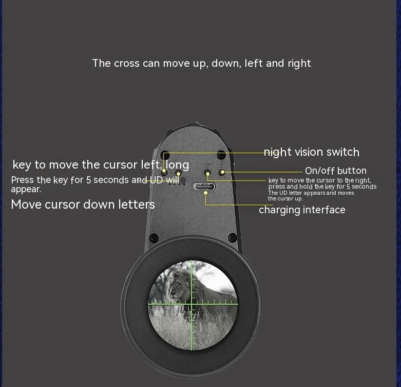 Instrumento de visión nocturna con telescopio monocular infrarrojo montado en la cabeza