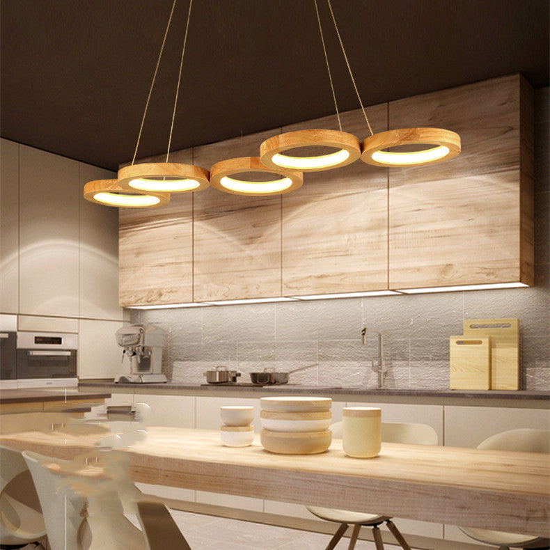 Simplicity Solid Wood Dining Pendant Circle