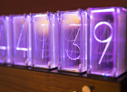 Modern Digital Nixie Tube Clock 6-tubes Night Light Bedroom Desktop Clock