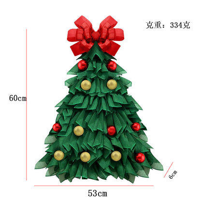 Guirnalda de tela para colgar en la puerta con colgante de árbol de Navidad