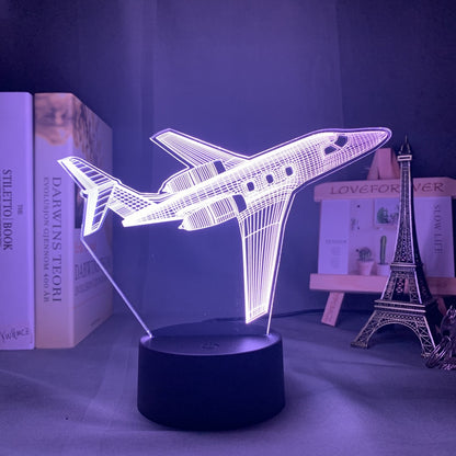 Lampe 3d personnalisée avion hologramme bébé veilleuse Cool nom personnalisation veilleuse pour enfant chambre décor 3d Led veilleuse