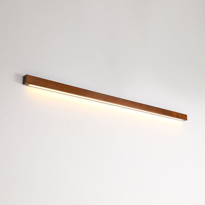 Walnut Color Log Strip Wall Lamp Modern Minimalist