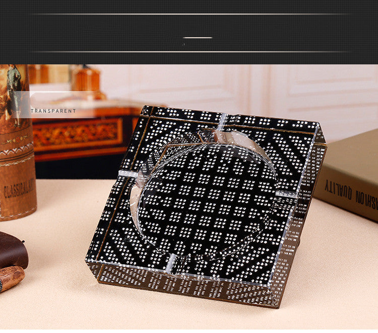 Creative Glass With Diamond Crystal Ashtray Home Decoration