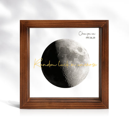 Cadre de lune transparent personnalisé pour les couples le jour de la naissance