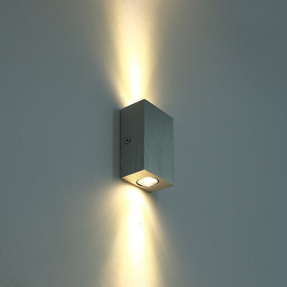 Lámpara de pared de ladrillo pequeña de aluminio luminosa con bombilla de luz de noche para pasillo arriba y abajo