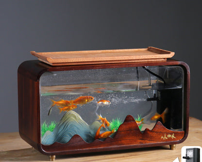 Ornements d'eau courante pour aquarium de bureau, salon de luxe léger