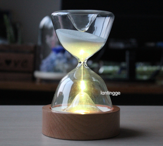 Timed colorful hourglass with sleeping remote night light