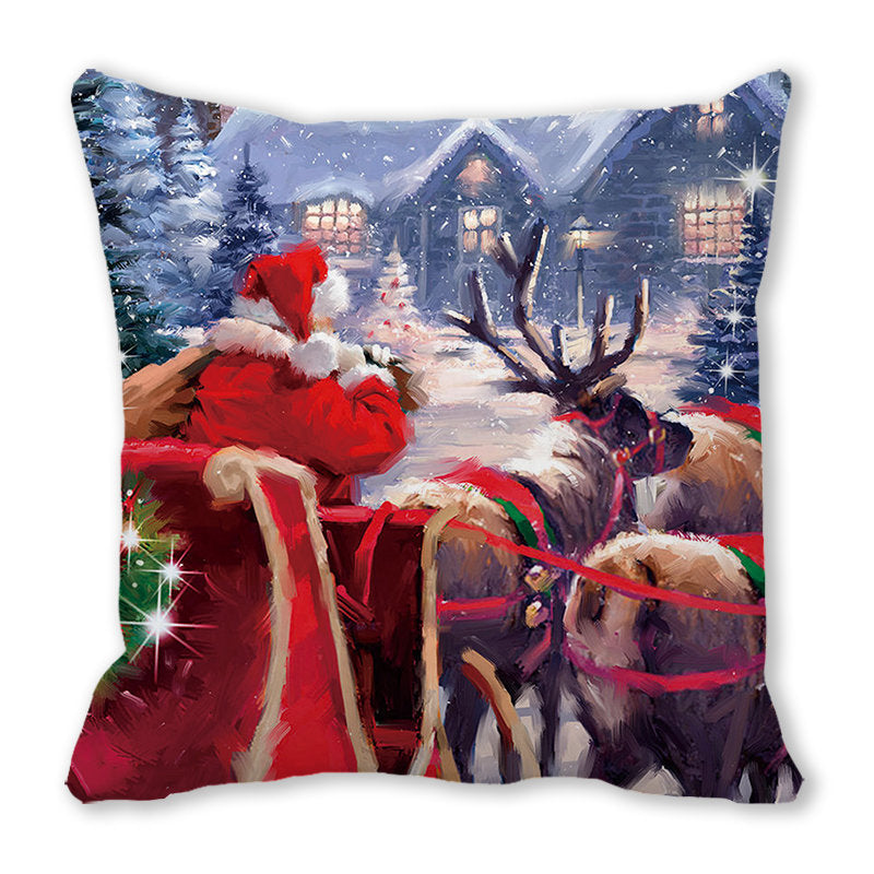 Merry Christmas Christmas Encryption Peach Skin Fabric Home Decoration Sofa Cushion Pillow ZT428