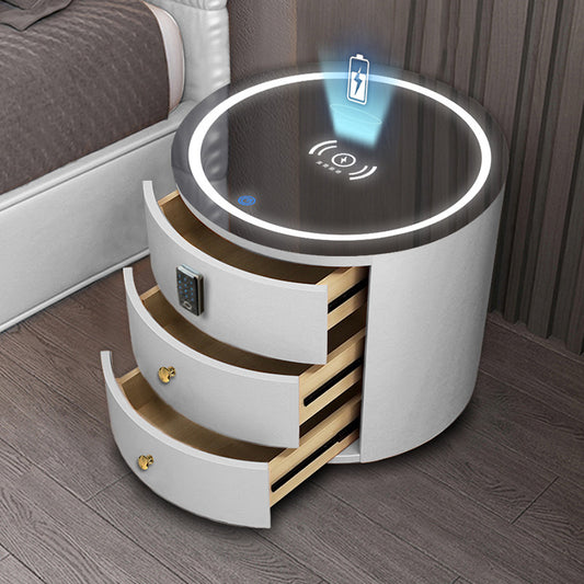 Round Bedside Table Intelligent Multi-function Audio Cabinet