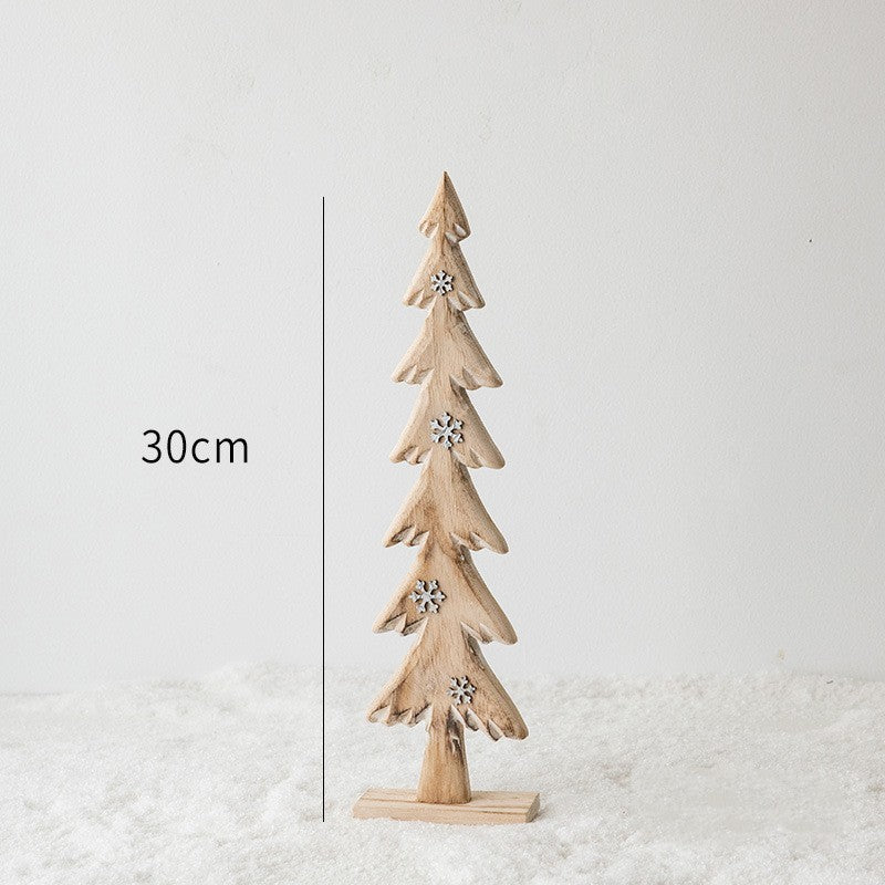 Creative Wooden Christmas Tree Mini Decorations