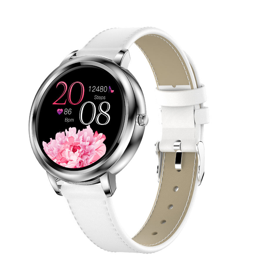 Montre intelligente pour femme, anti-eau froide, multi-cadran, interface utilisateur en option, bracelet en cuir et acier