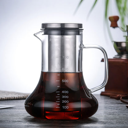 Cafetière portative à extraction à froid en verre borosilicaté à haute teneur