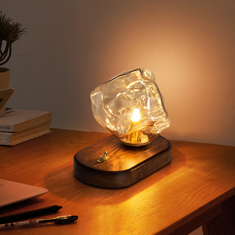 Lampe de table en glace, décoration de chevet, petite veilleuse