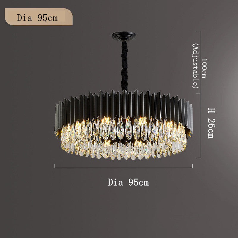 Iluminación moderna y sencilla para sala de estar de cristal negro