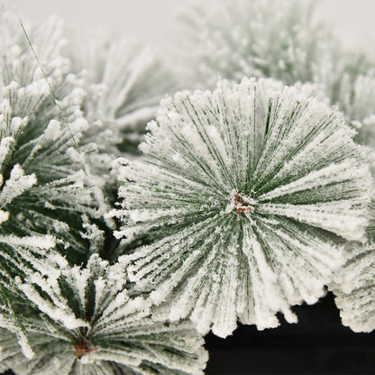 Adornos navideños Bastón de nieve blanca flocado