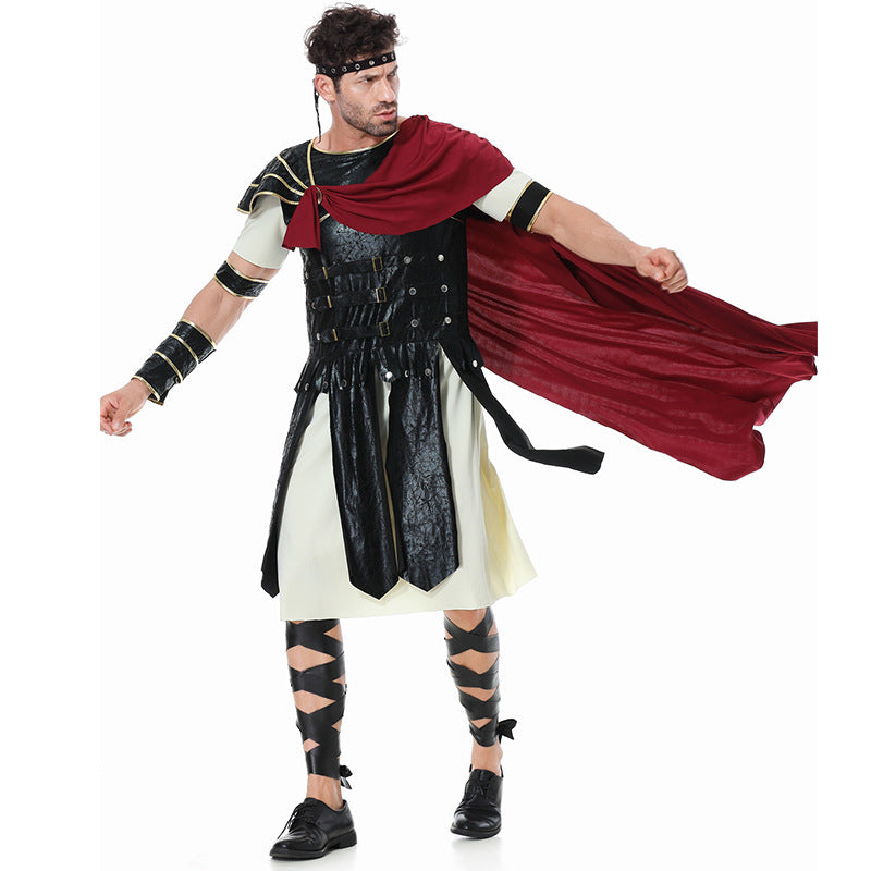 Costume d'Halloween gladiateur romain Cosplay Performance Wear