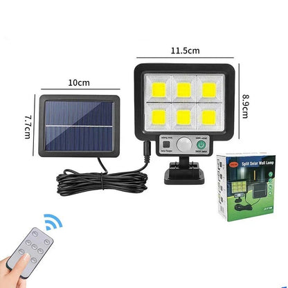 Lampe murale solaire à LED avec détecteur de mouvement et 3 modes d'éclairage, éclairage de rue, lampe solaire pour garage, éclairage mural de sécurité