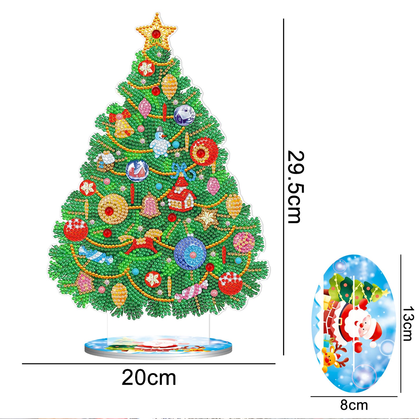 Décorations de Noël en trois dimensions, autocollant fait à la main, peinture décorative au diamant