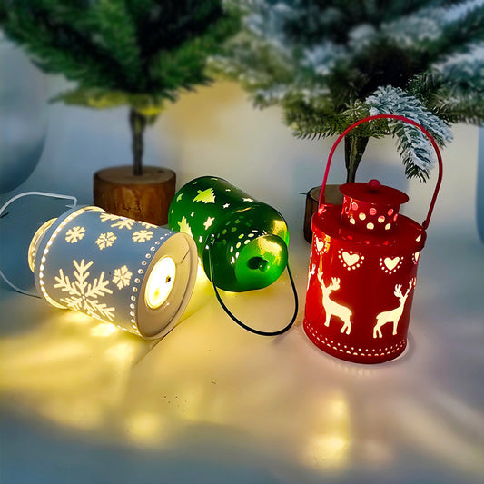 Luces de velas navideñas, linternas LED pequeñas, luces de viento, velas electrónicas, decoración navideña creativa de estilo nórdico