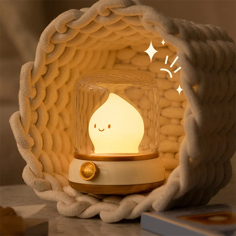 Rétro petite lampe de nuit chambre mini bureau LED lampe de nuit mignonne créative USB rechargeable portable lampe de table de dessin animé pour café bar hôtel chambre décor à la maison