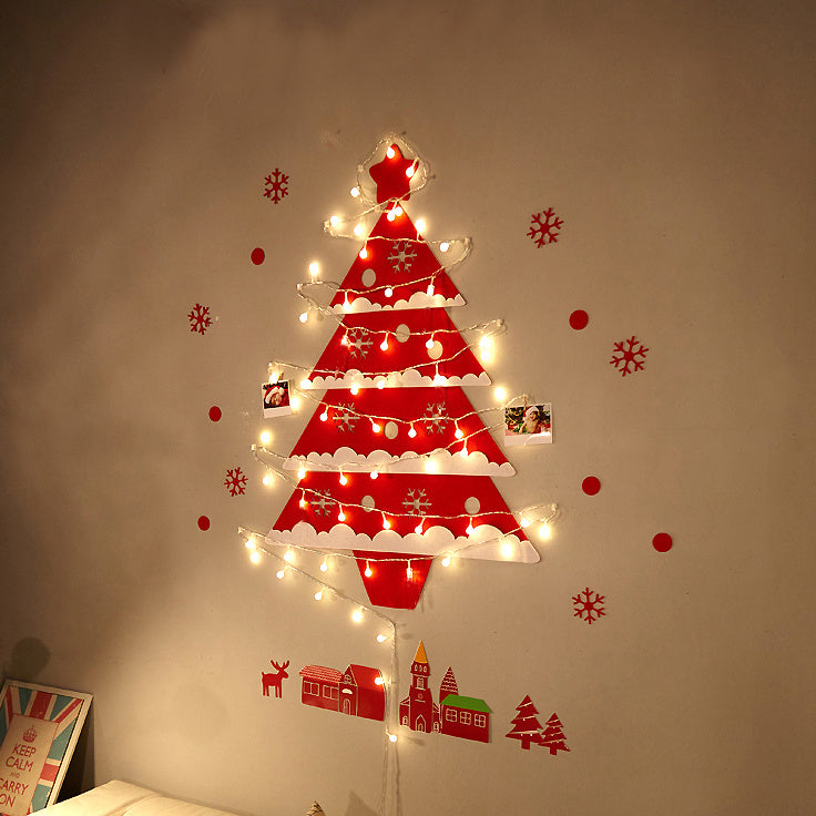 Décorations murales créatives avec lumières, ornements de Noël à faire soi-même, décorations d'arbre