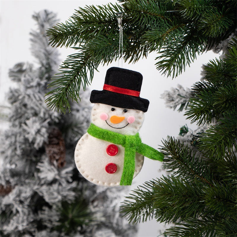 Adornos navideños con forma de muñeco de nieve y anciano