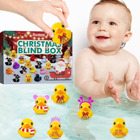 Dowmoo Christmas Rubber Duck Advent Calendar Christmas Rubber Duck Toy Blind Box 24 Grid Creative Toys