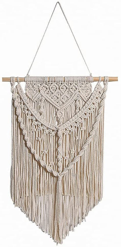 Macrame Wall Hanging Woven Tapestry - Boho Wall Decor With Tassel Handmade Chic Bohemian Wall Art For Home Apartment Dorm Room Decoration Craft