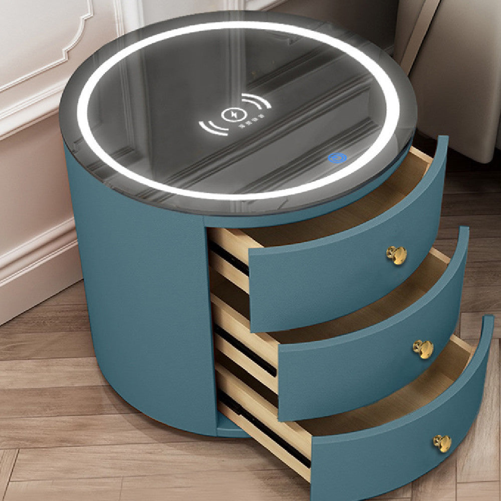 Table de chevet ronde, armoire audio multifonction intelligente