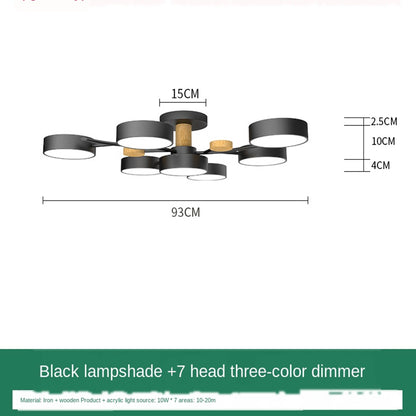 Lámpara de techo LED para sala de estar Macaron de registro simple nórdico