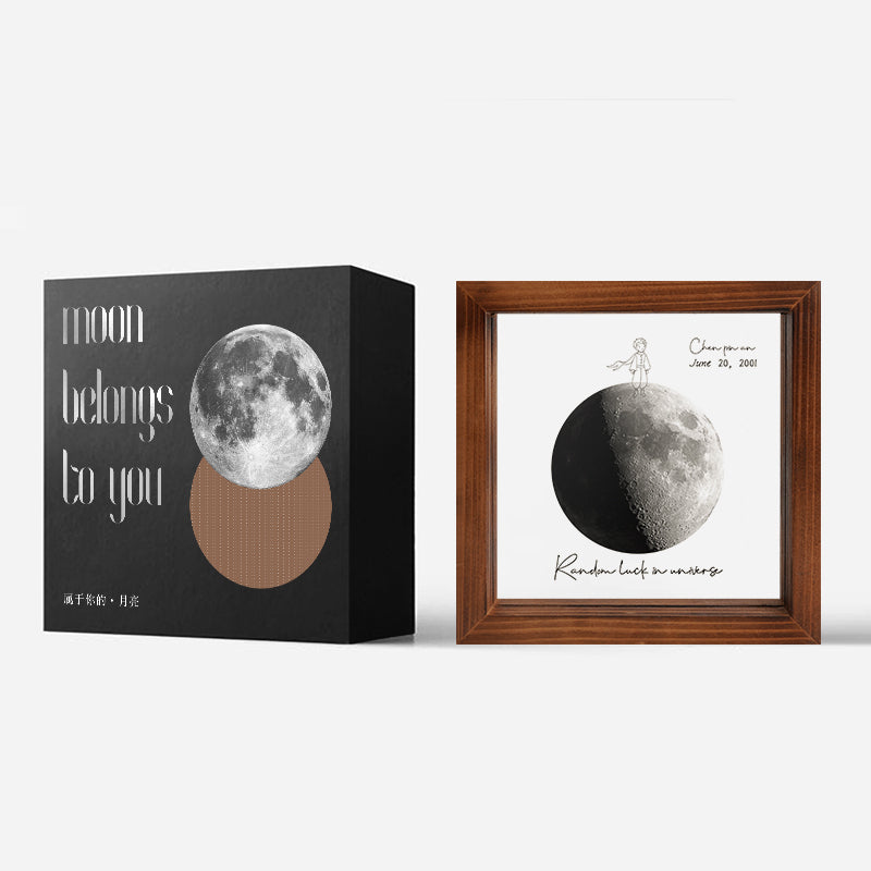 Customized Transparent Moon Frame For Couples On The Day Of Birth