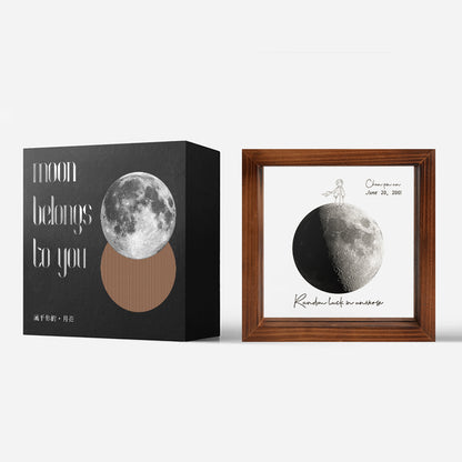 Cadre de lune transparent personnalisé pour les couples le jour de la naissance