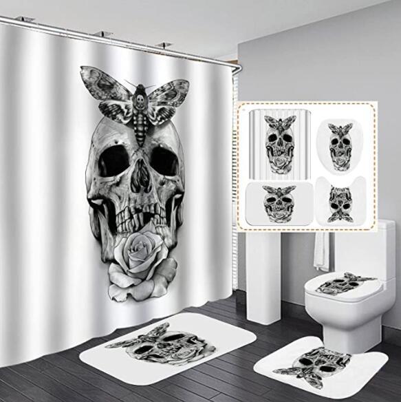 Polyester Printed Thickened Waterproof Halloween Shower Curtain