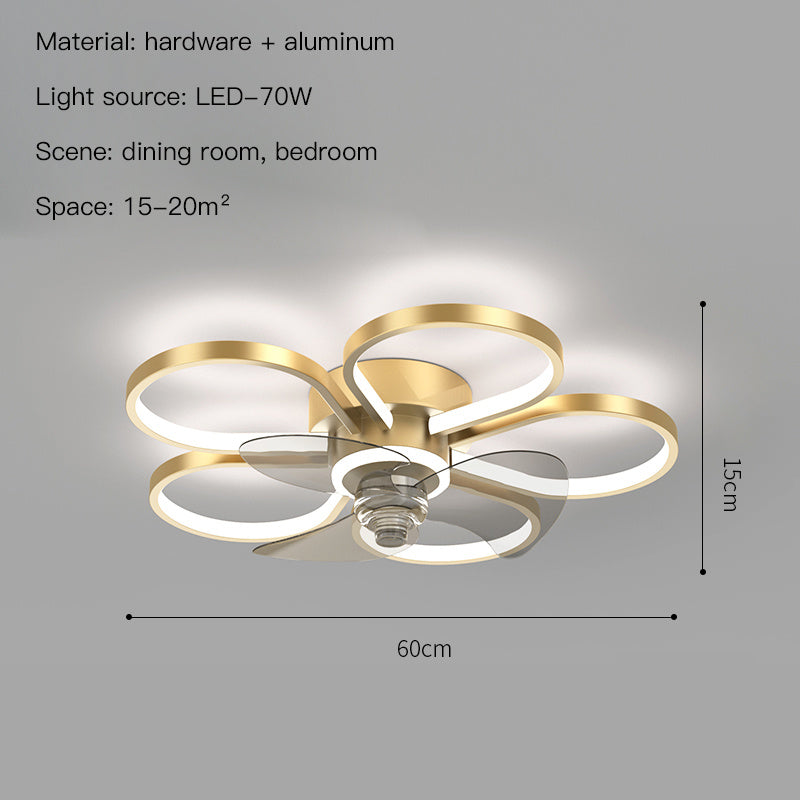 Lampe de ventilateur de chambre simple, plafond de pièce nordique