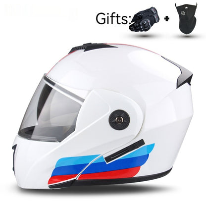 Casco de motocicleta para hombres y mujeres expuestos con doble lente de motocicleta eléctrica