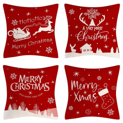 Home Decoration Christmas Pillow Cover Four-piece Set