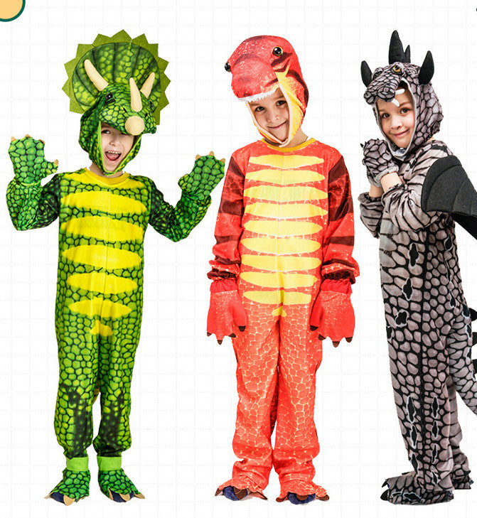 Accesorios de actuación de dinosaurios para niños, disfraz de Halloween, mascarada, disfraz de dinosaurio, ropa de fiesta de escenario