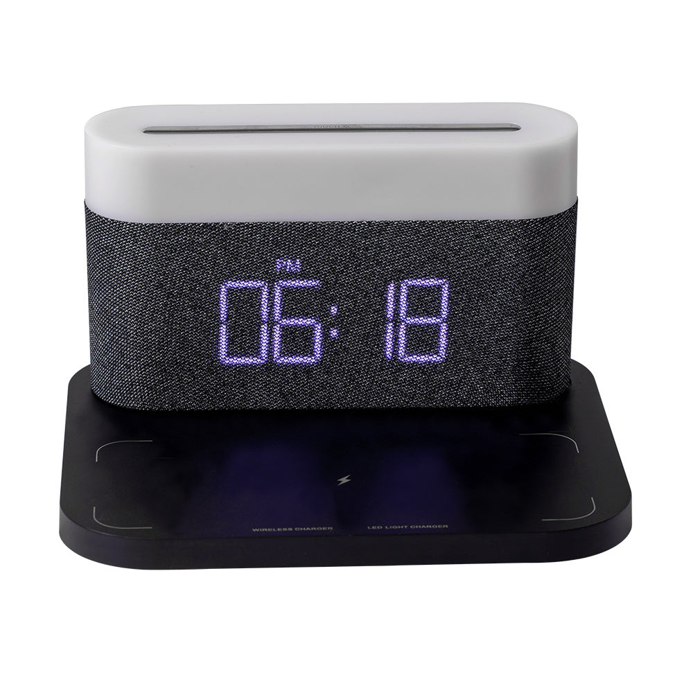 Chargeur sans fil, horloge de bureau, veilleuse, lampe de Table