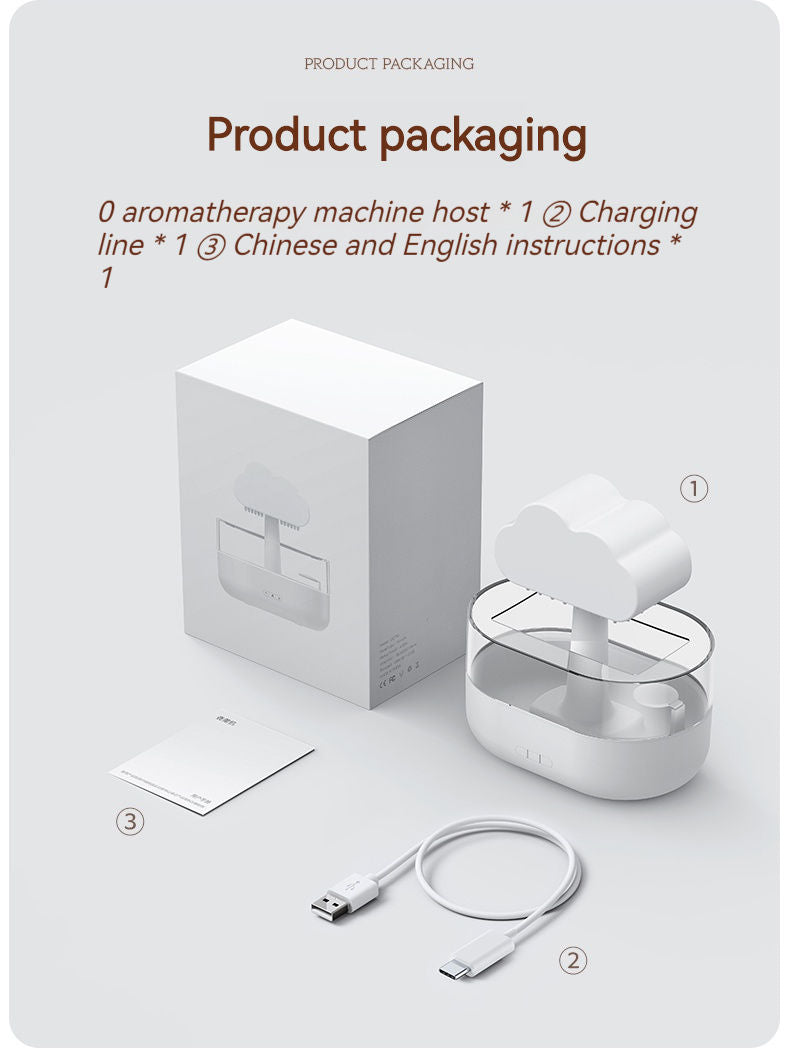 Diffuseur de nuage de pluie goutte à goutte d'eau d'humidificateur de nuage de pluie de 200ML avec le diffuseur d'arome d'huiles essentielles