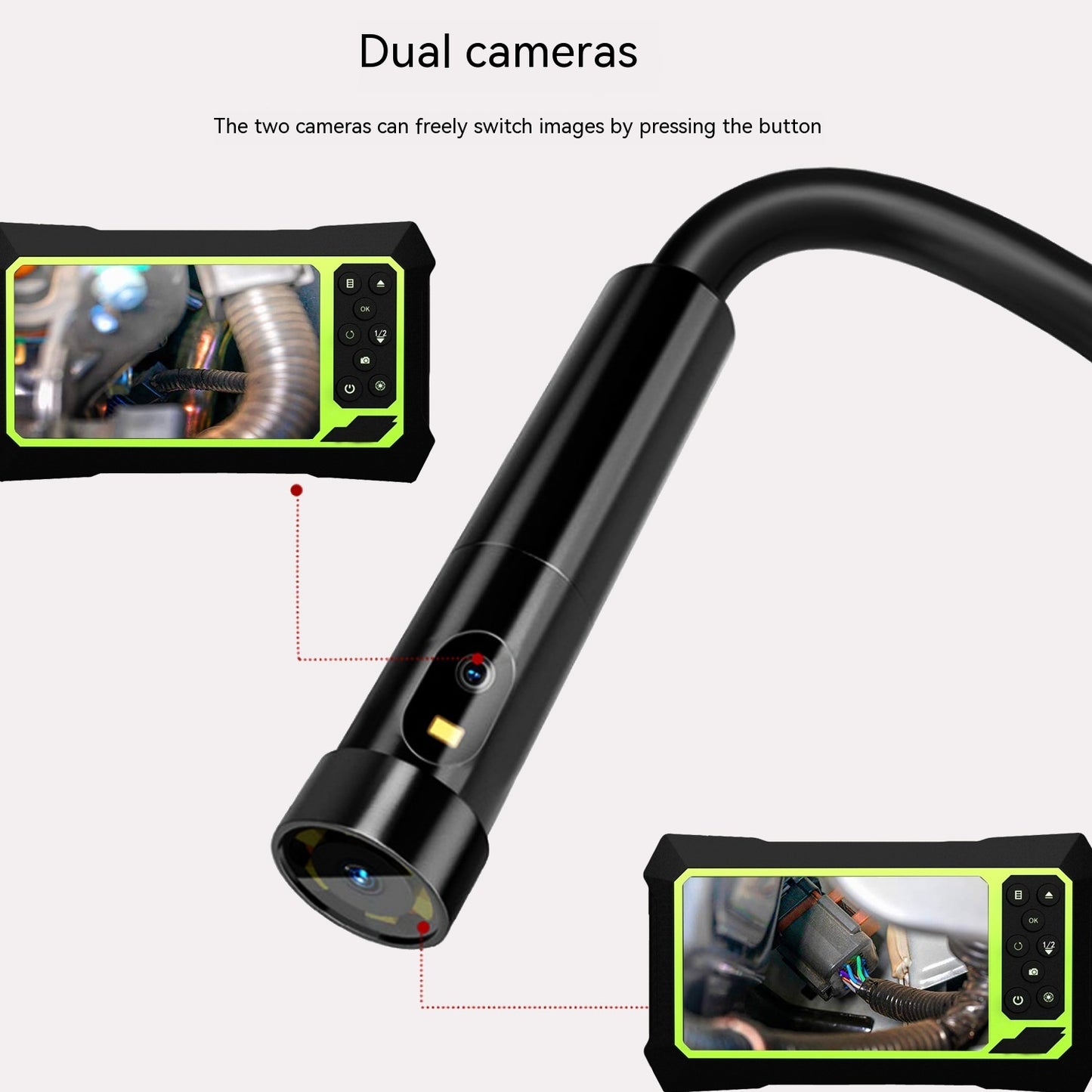 Bendable Tube Auto Repair Industrial Borescope With Screen